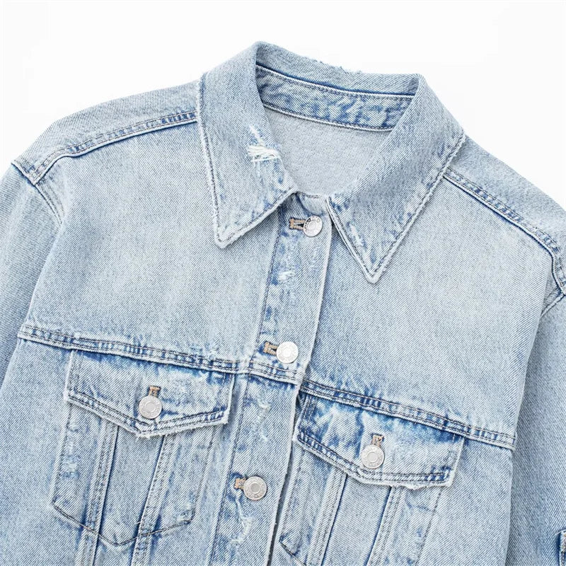 Jaqueta Jeans Oversized Curta