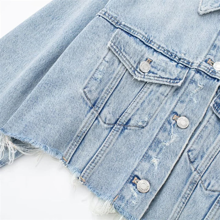 Jaqueta Jeans Oversized Curta