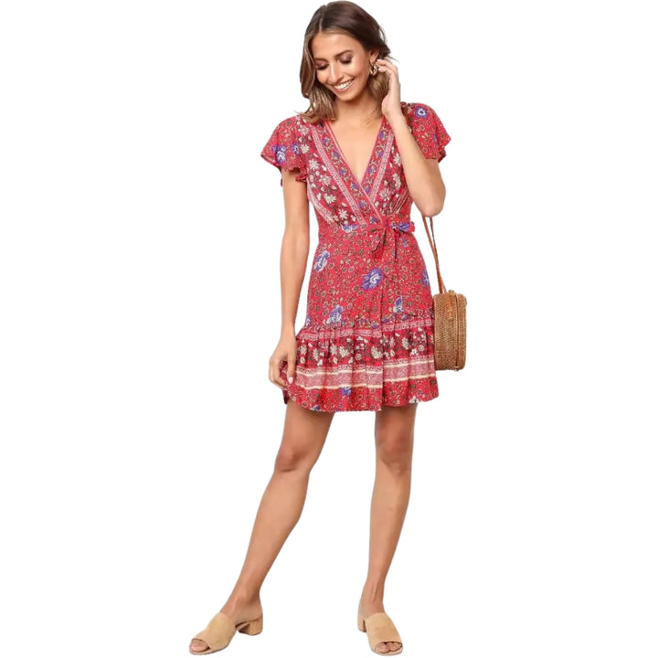 Saída de Praia Kaftan Boho Floral