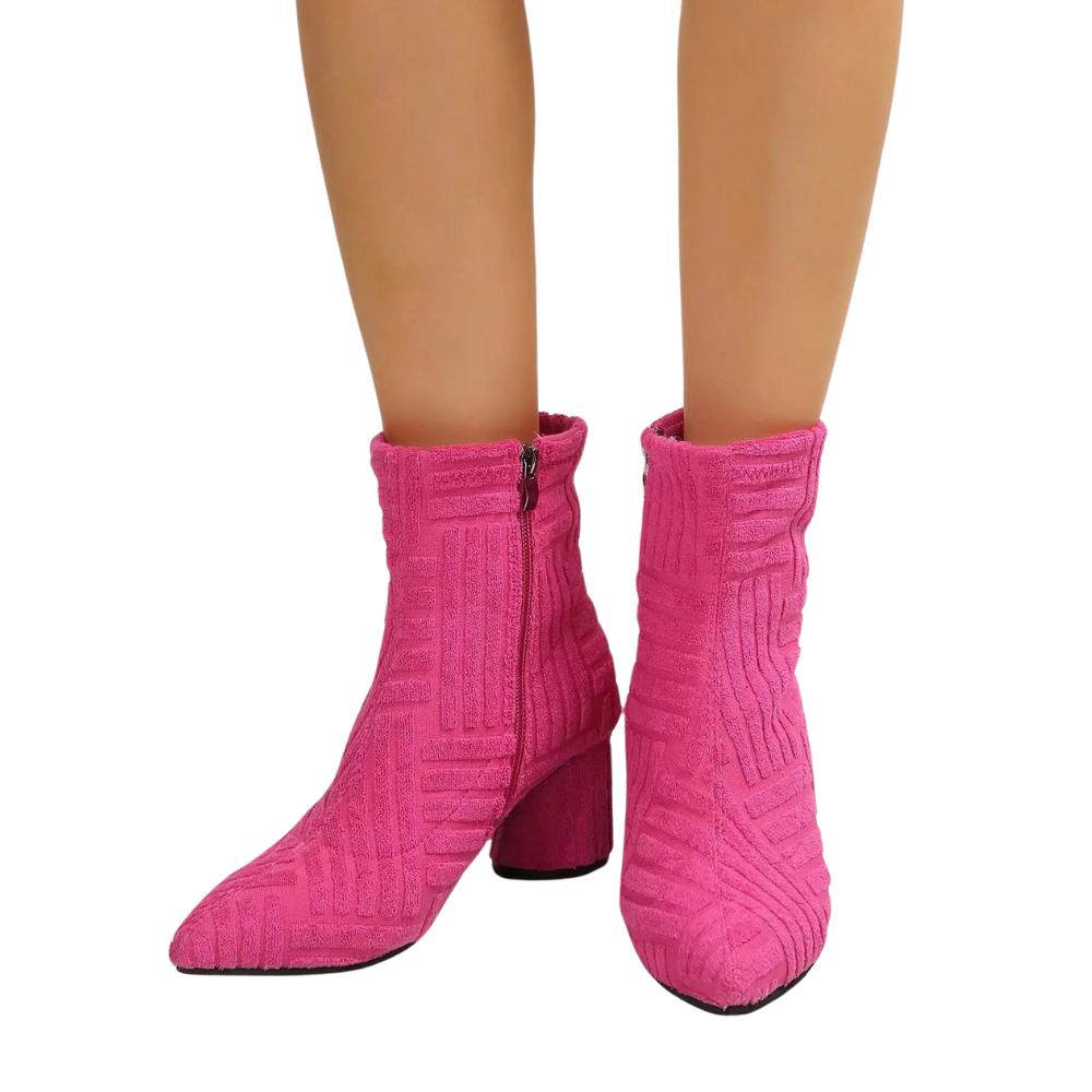 Bota Cano Curto Com Textura