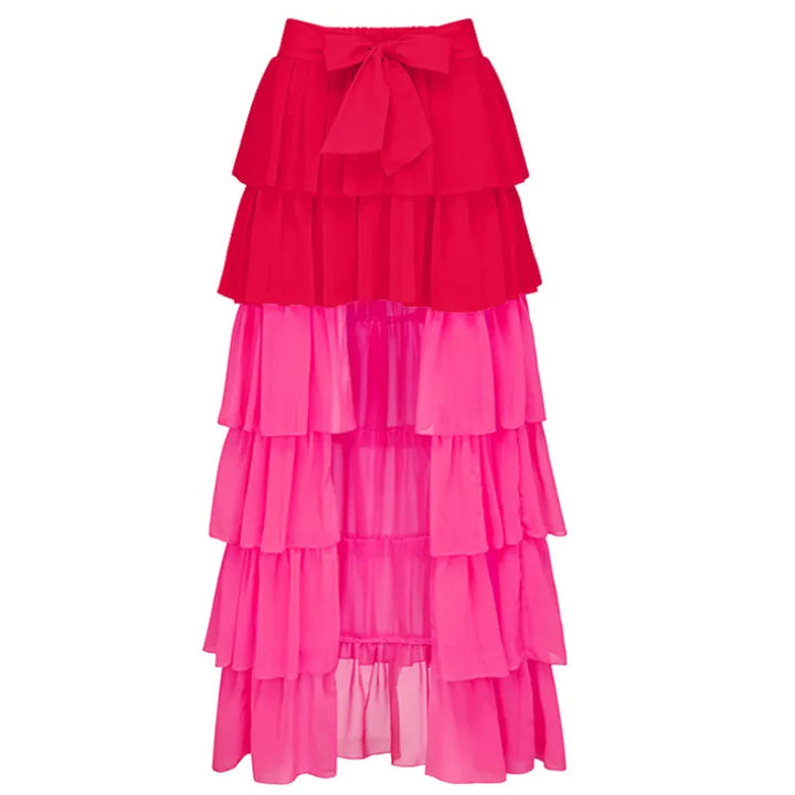Maiô Vermelho Com Laço Pink Contrastante