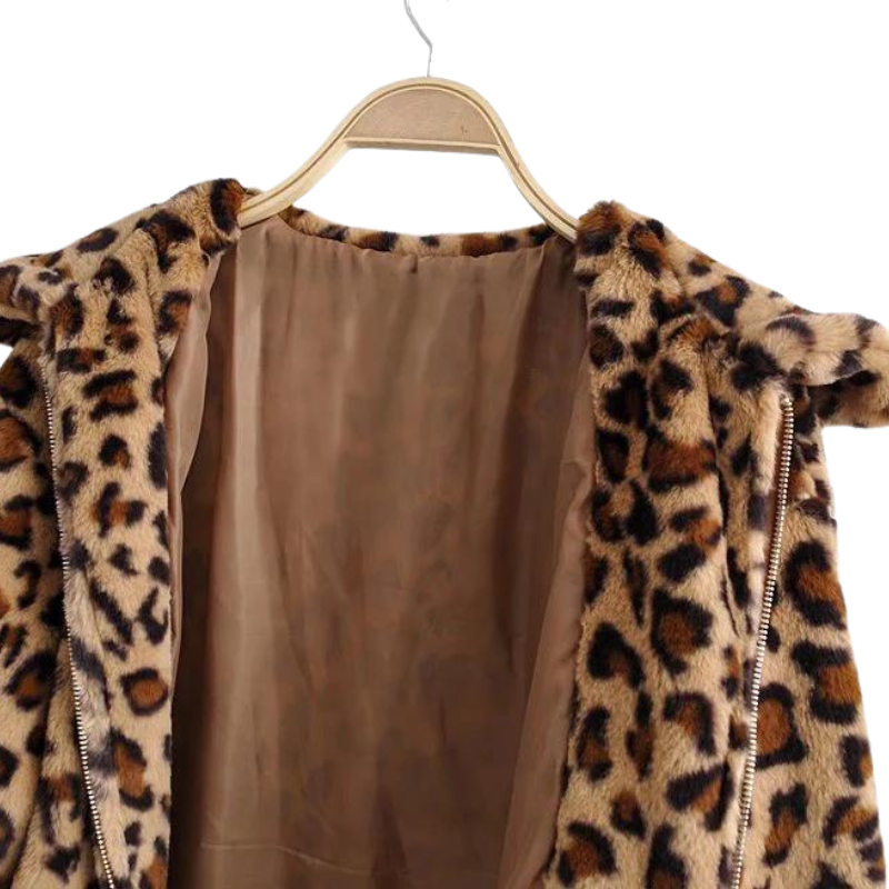 Jaqueta Pelúcia Animal Print Leopardo