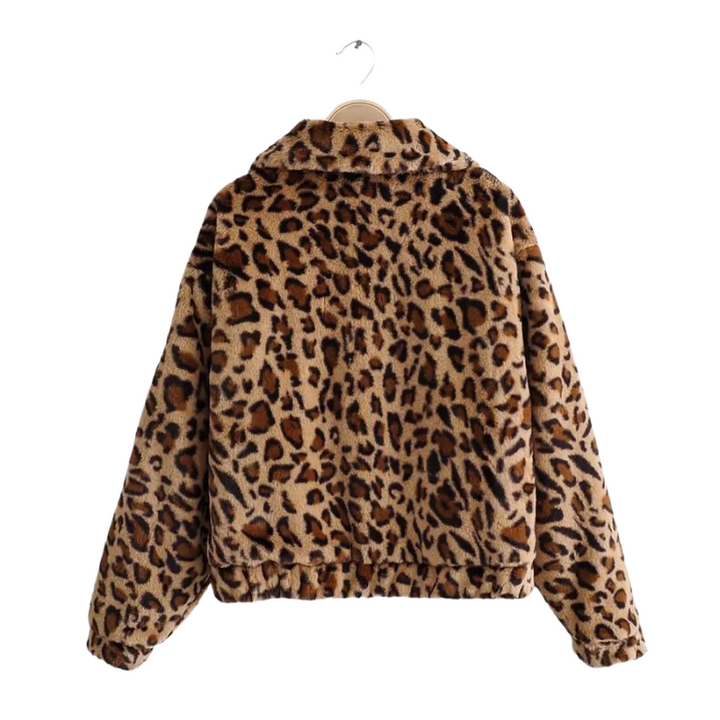 Jaqueta Pelúcia Animal Print Leopardo