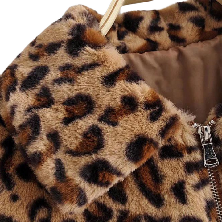 Jaqueta Pelúcia Animal Print Leopardo