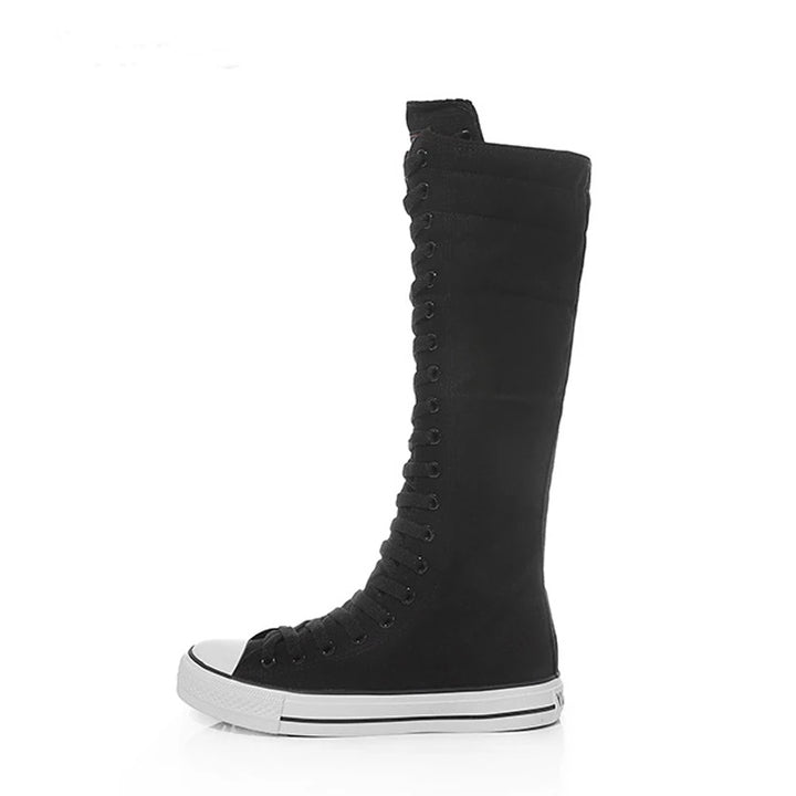 Bota Cano Alto Solado Tênis Preta