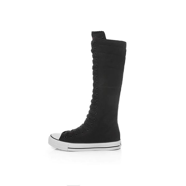 Bota Cano Alto Solado Tênis Preta
