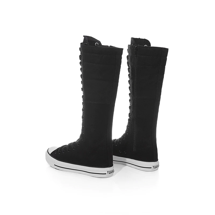 Bota Cano Alto Solado Tênis Preta