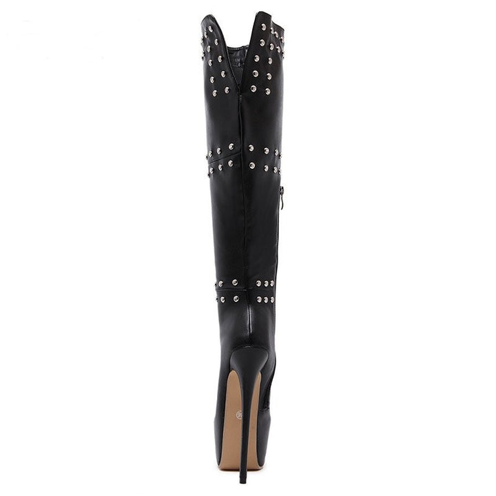 BOTA OVER THE KNEE COM REBITES PRETA - PODEROSA SHOP