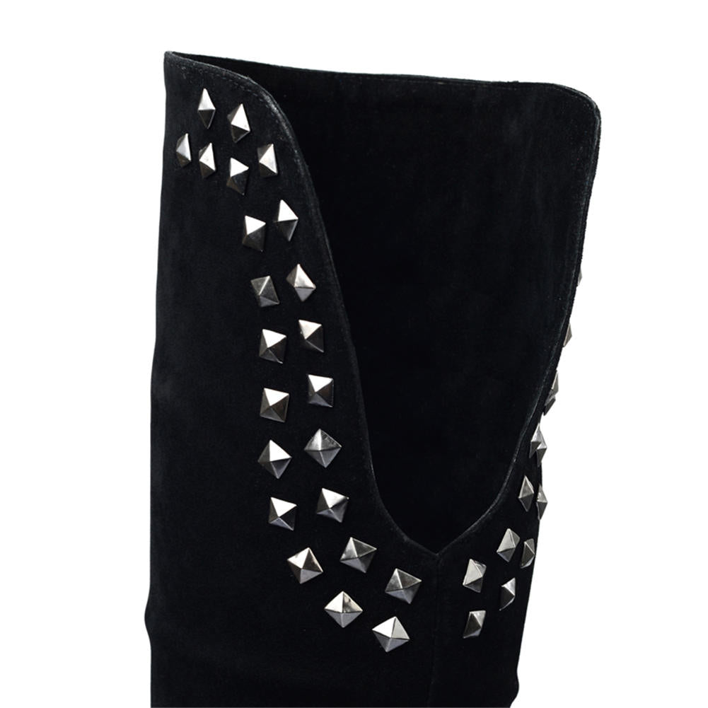 Bota Over The Knee Salto Grosso Rebites
