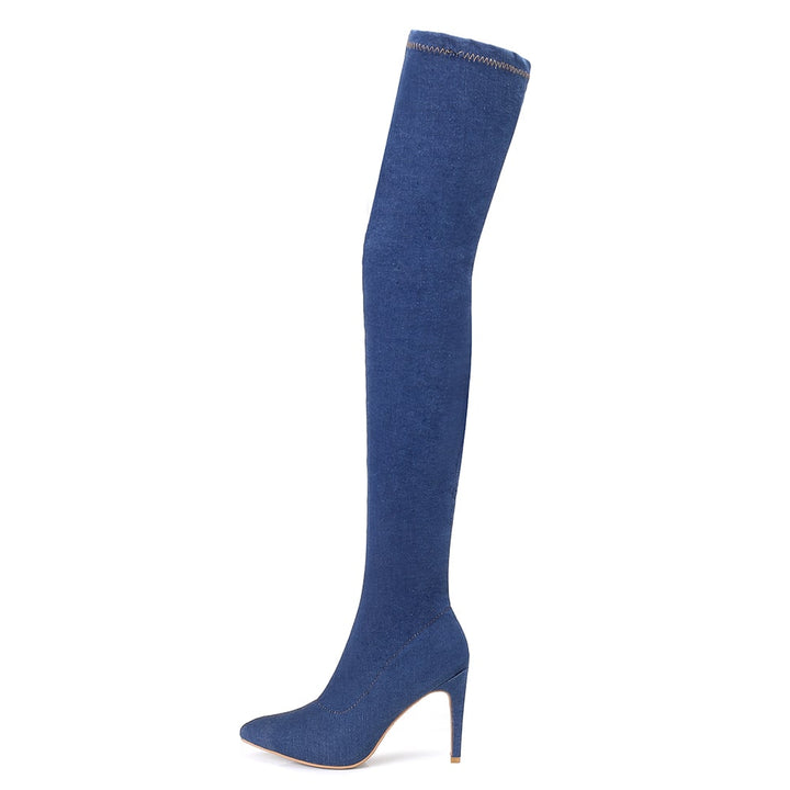 Bota Over The Knee Jeans Bico Fino
