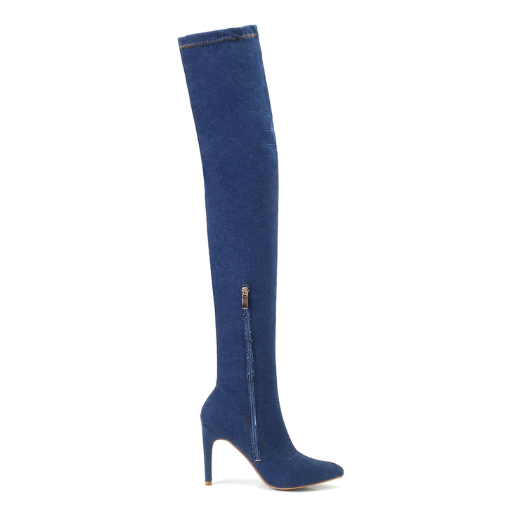 Bota Over The Knee Jeans Bico Fino