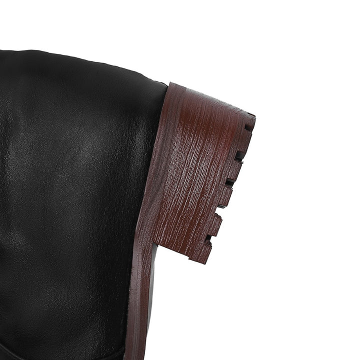 Bota Over The Knee Salto Baixo Pelos