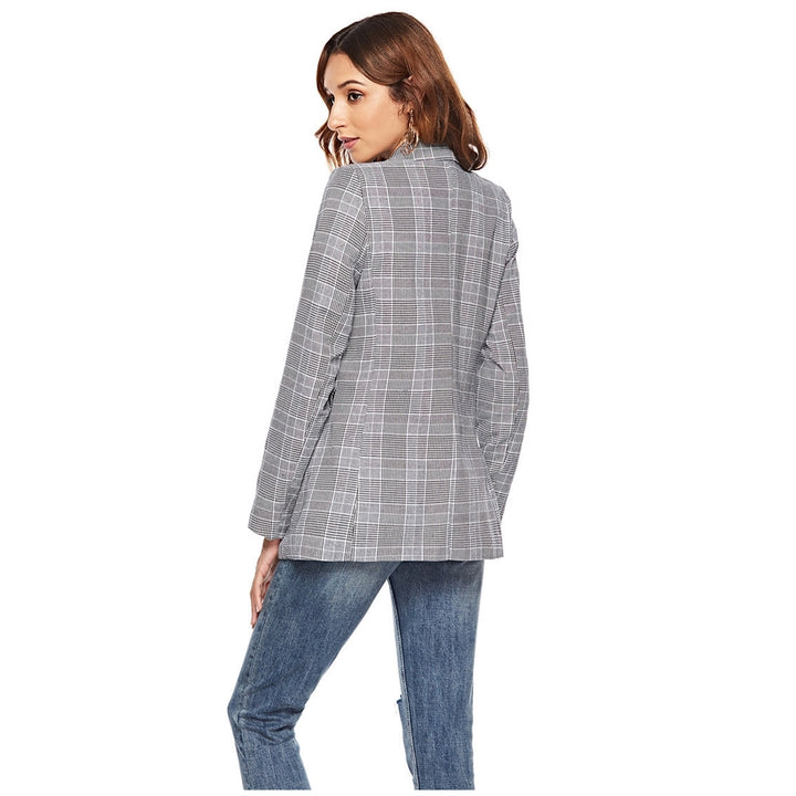 Blazer Alfaiataria Xadrez Cinza