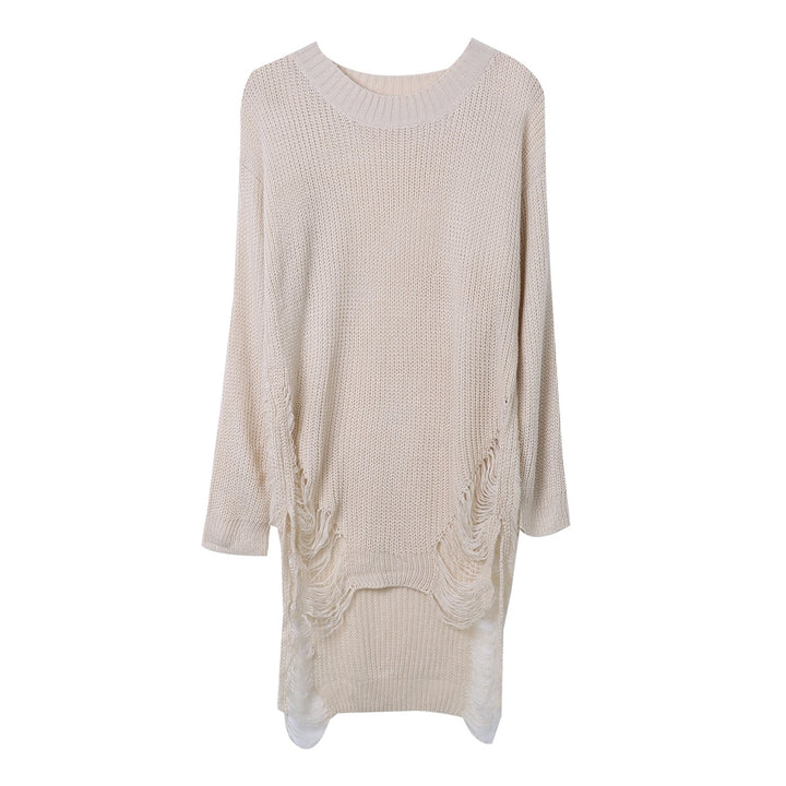 Suéter Tricot Alongado Destroyed