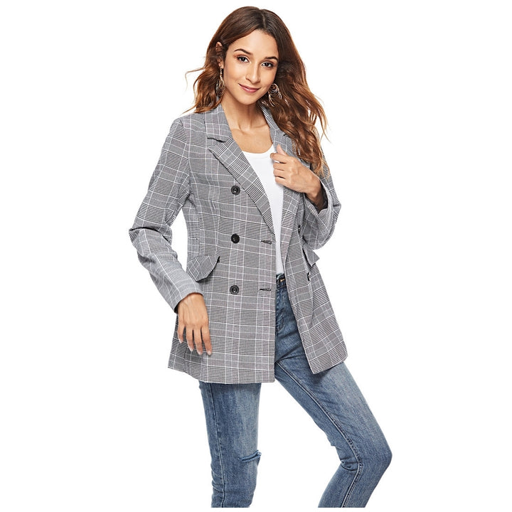 Blazer Alfaiataria Xadrez Cinza