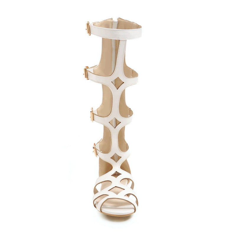 Rasteira Gladiadora Com Fivelas Branco