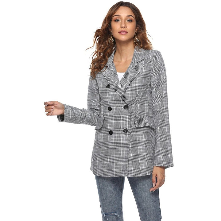 Blazer Alfaiataria Xadrez Cinza
