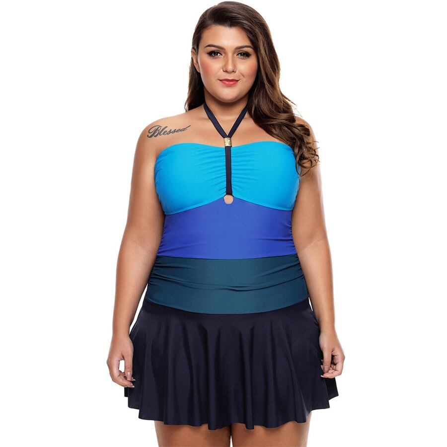 Maiô Com Saia Plus Size Multicor