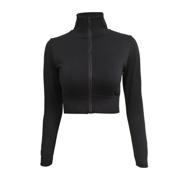 Jaqueta Cropped Fitness Preta