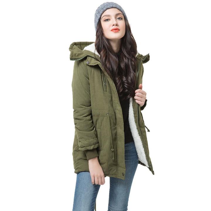 Parka Plus Size Verde Exército Forro Pelos