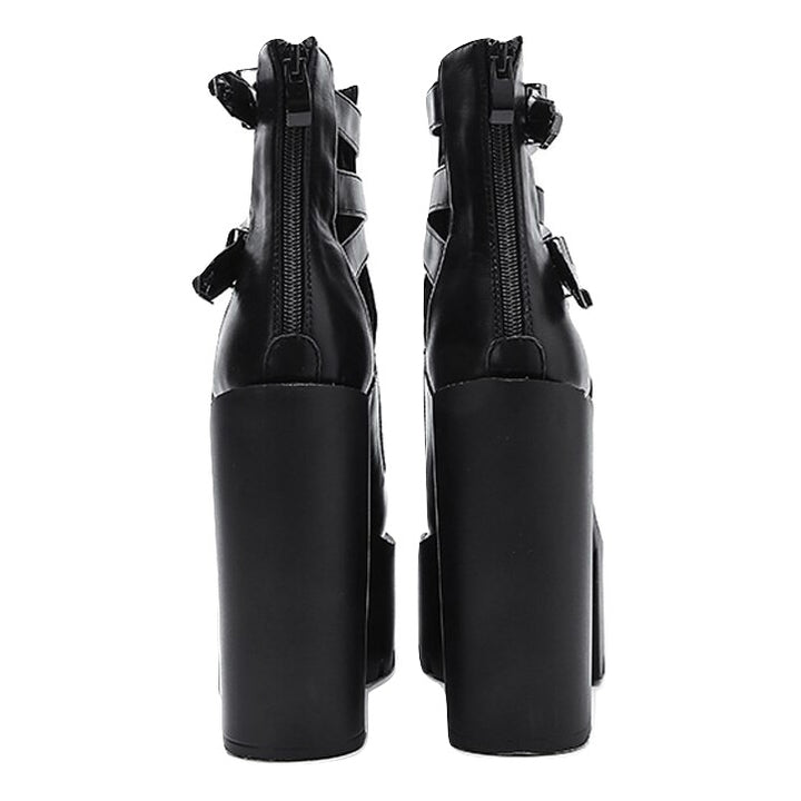 Ankle Boot Salto Grosso Fivelas