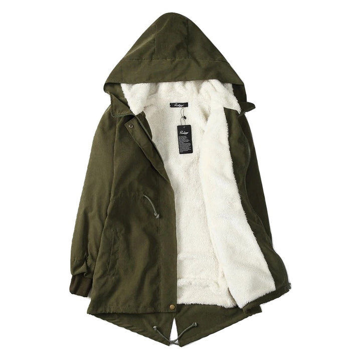 Parka Plus Size Verde Exército Forro Pelos