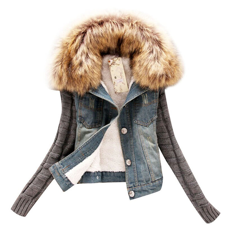 Jaqueta Jeans Feminina Com Forro de Pelos