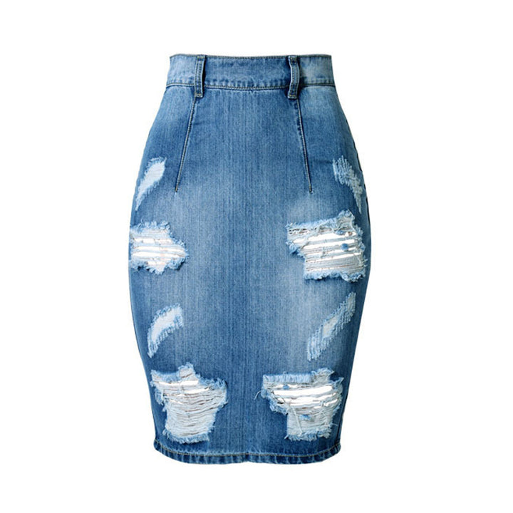 Saia Jeans Destroyed Azul
