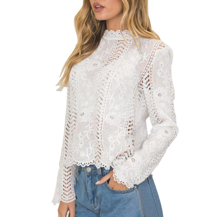 Blusa Manga Longa Bordado Branca