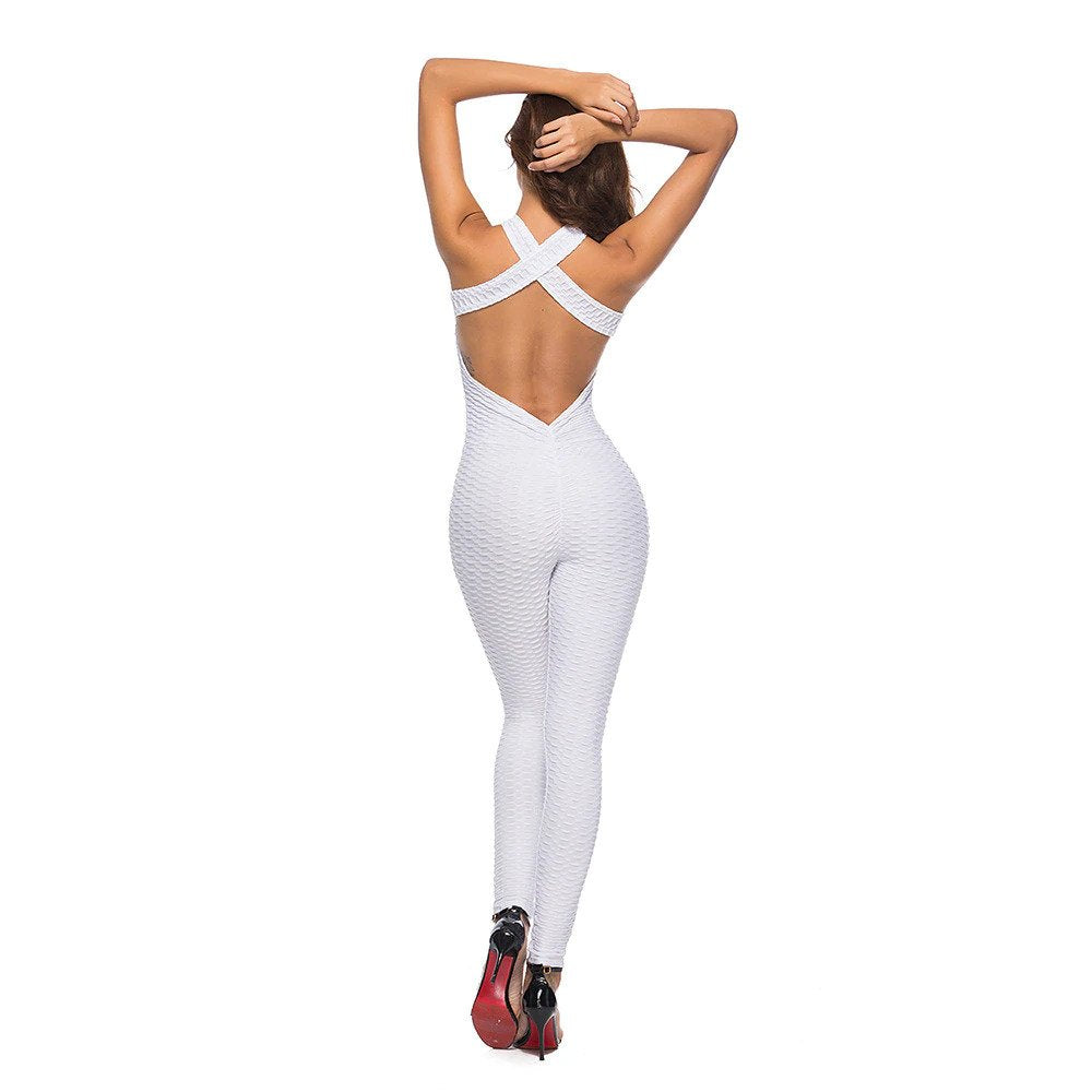 Macacão Fitness Decote Cruzado