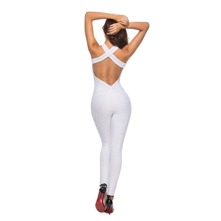Macacão Fitness Decote Cruzado
