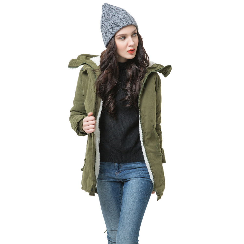 Parka Plus Size Verde Exército Forro Pelos
