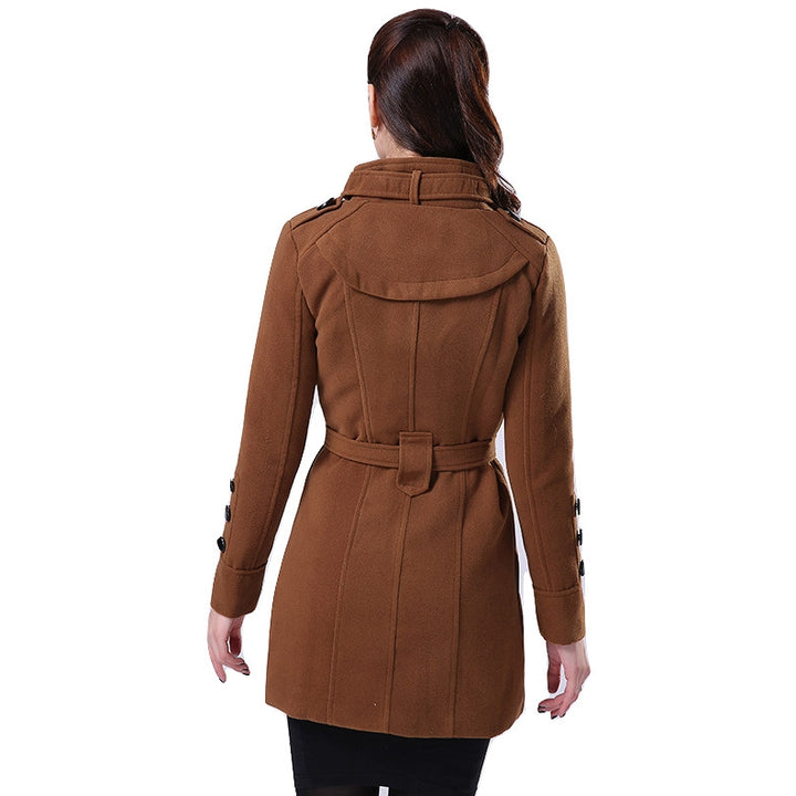 Trench Coat Duplo Abotoamento Marrom
