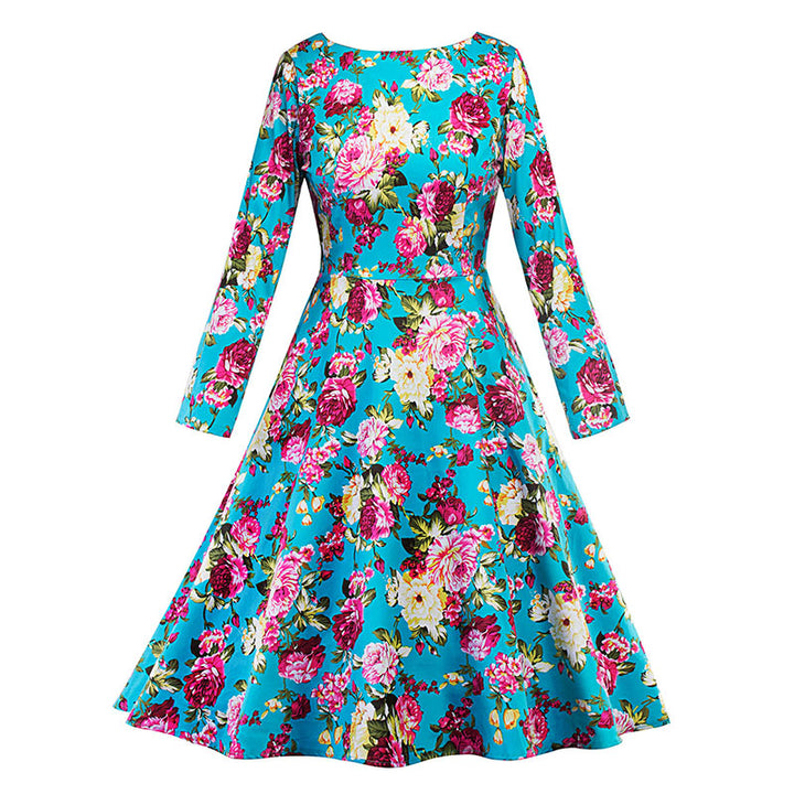 VESTIDO FLORAL MANGA LONGA - PODEROSA SHOP