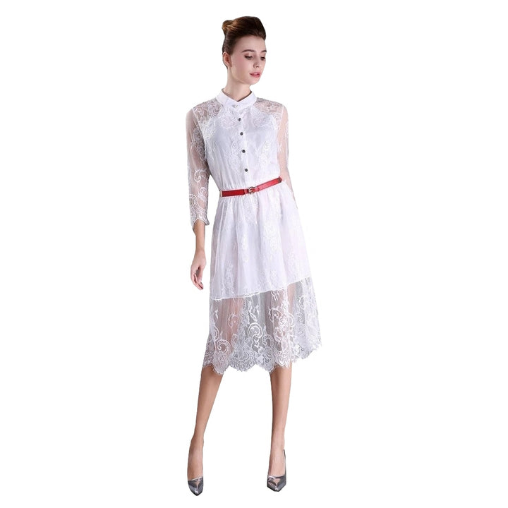 Vestido Midi Renda Branco