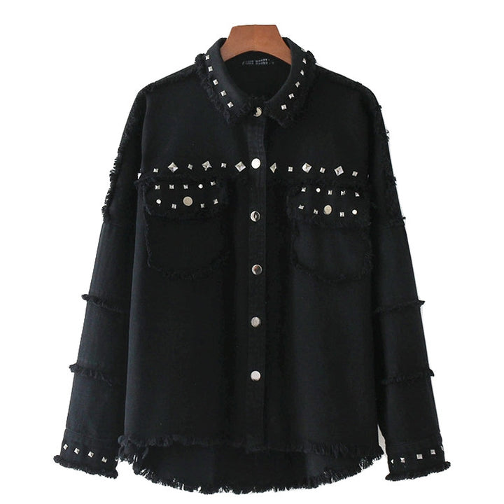 Jaqueta Feminina Brim Rebites