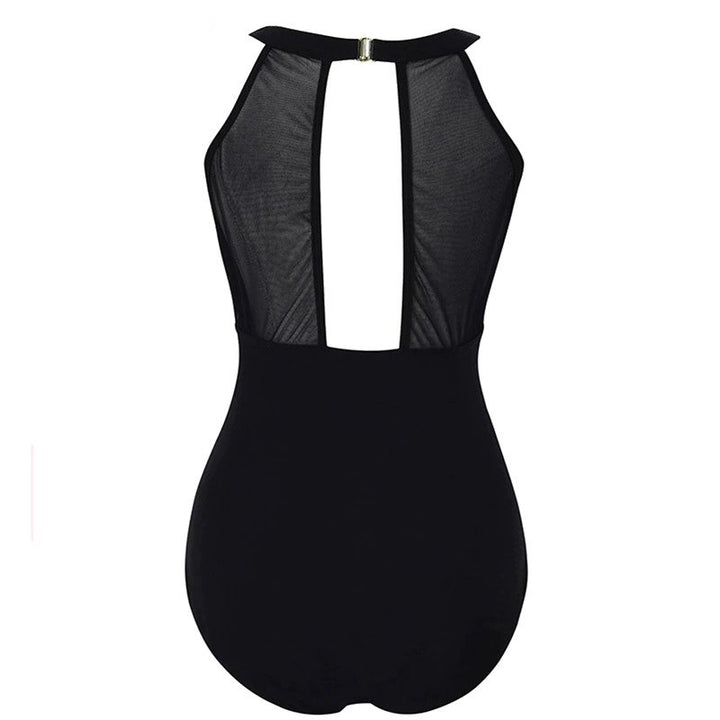 Maiô Body Decote Tule Floral Plus Size