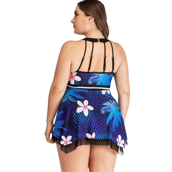 Saída Plus Size Floral Azul