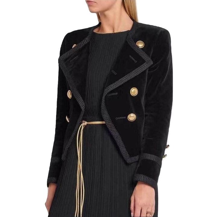 Blazer Duplo Abotoamento Veludo