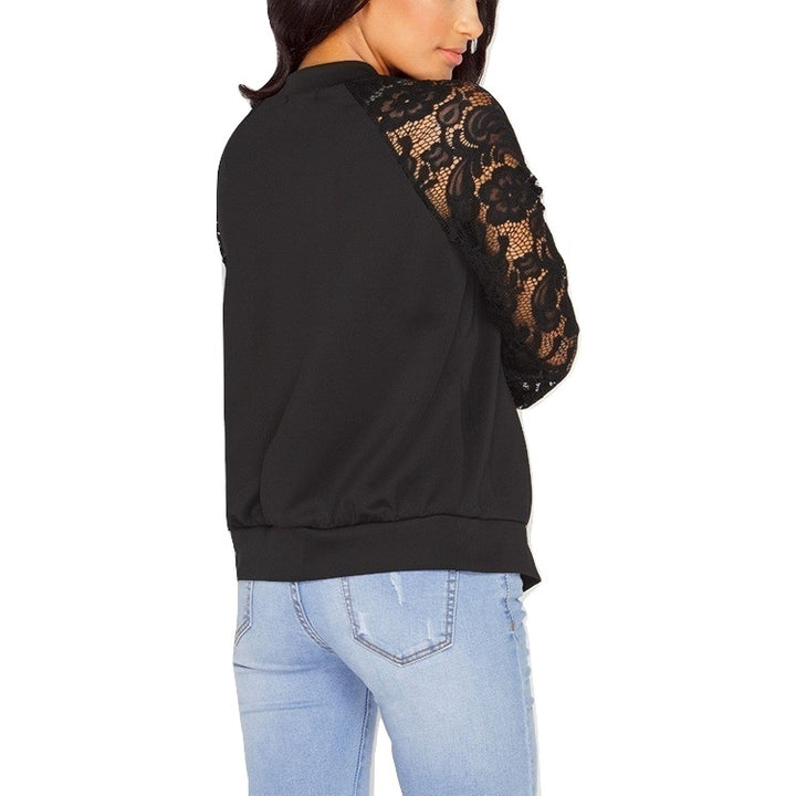 Jaqueta Bomber Manga Renda