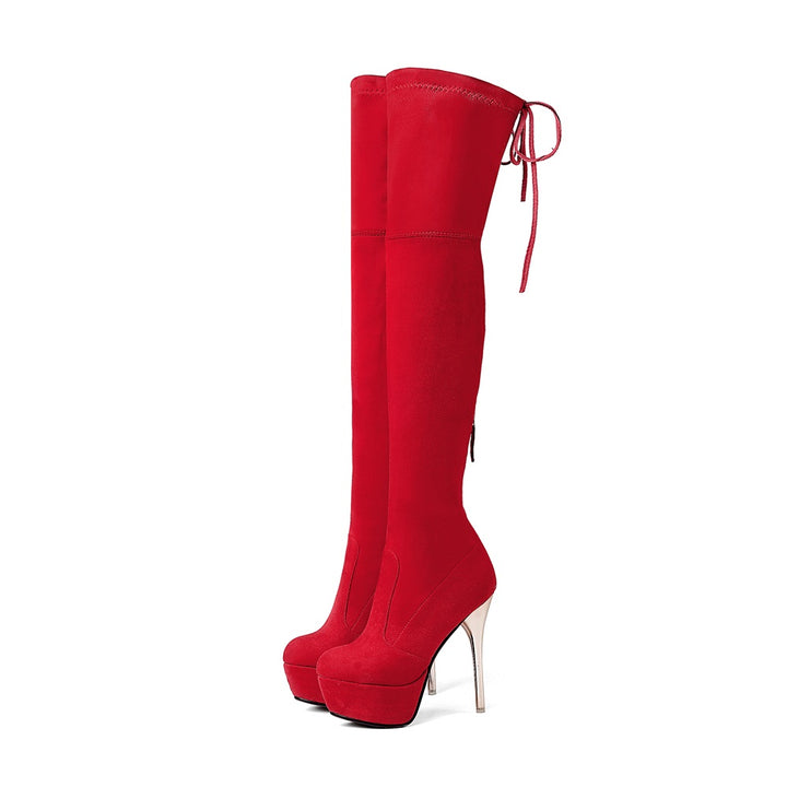 Bota Over The Knee Salto Alto Dourado