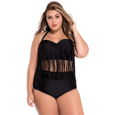 Biquíni Cintura Alta Franjas Plus Size - PODEROSA SHOP