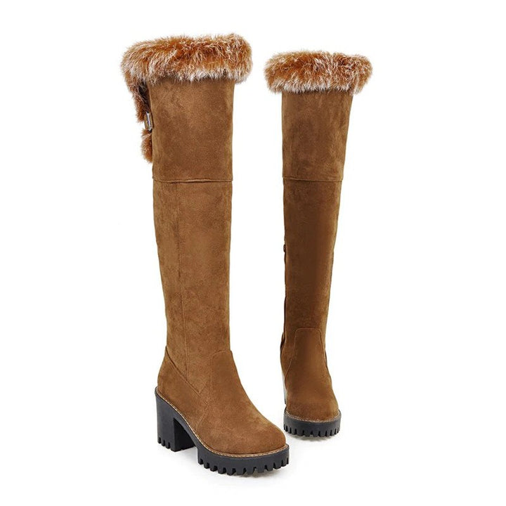Bota Cano Alto Suede Pelos