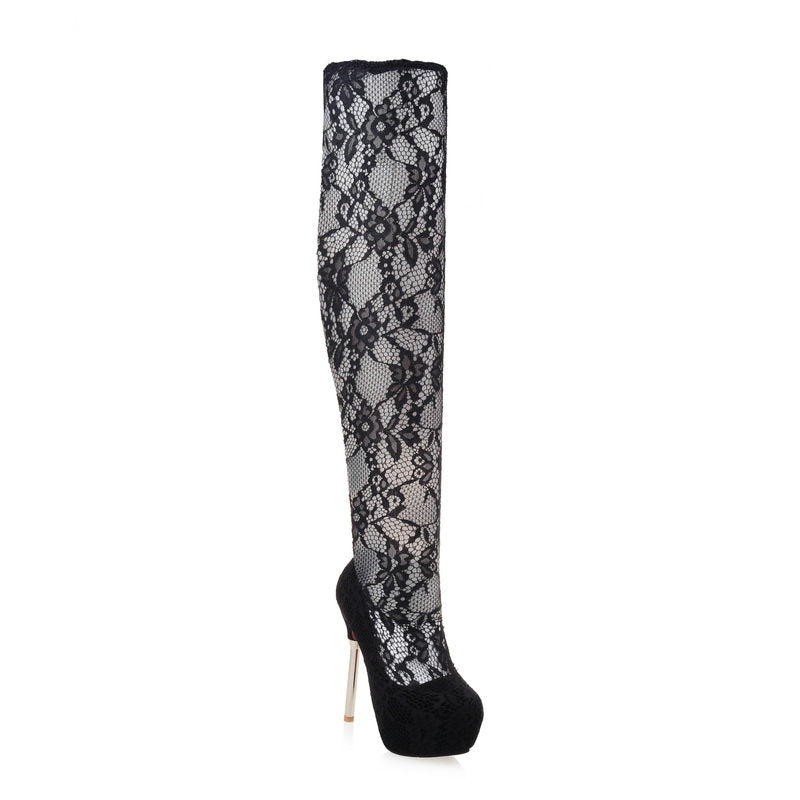 Bota Over The Knee Cano Renda