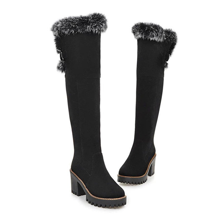 Bota Cano Alto Suede Pelos