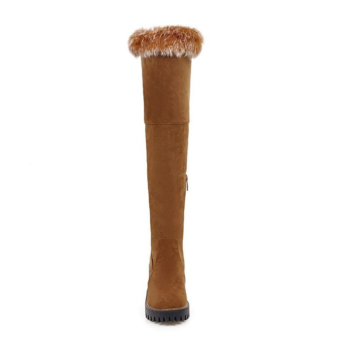 Bota Cano Alto Suede Pelos
