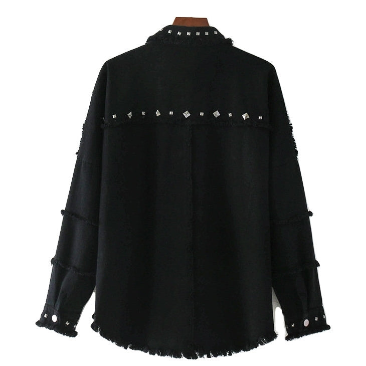 Jaqueta Feminina Brim Rebites