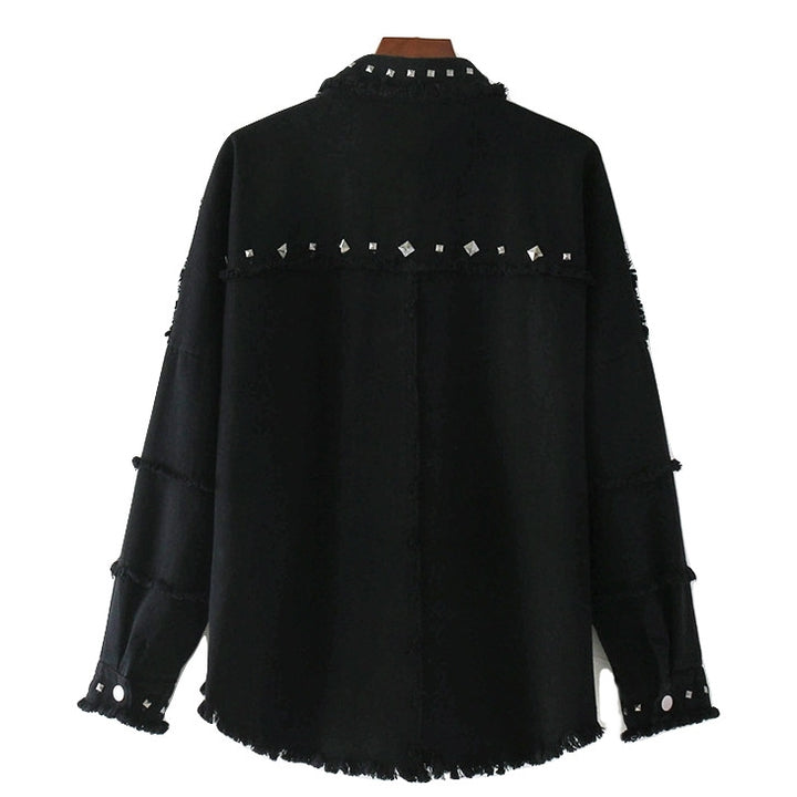 Jaqueta Feminina Brim Rebites