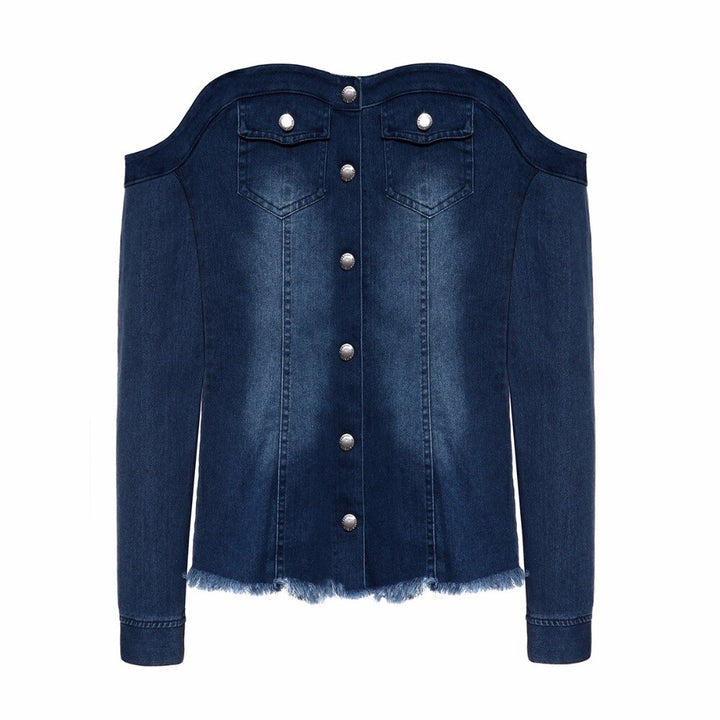Blusa Jeans Ombro a Ombro