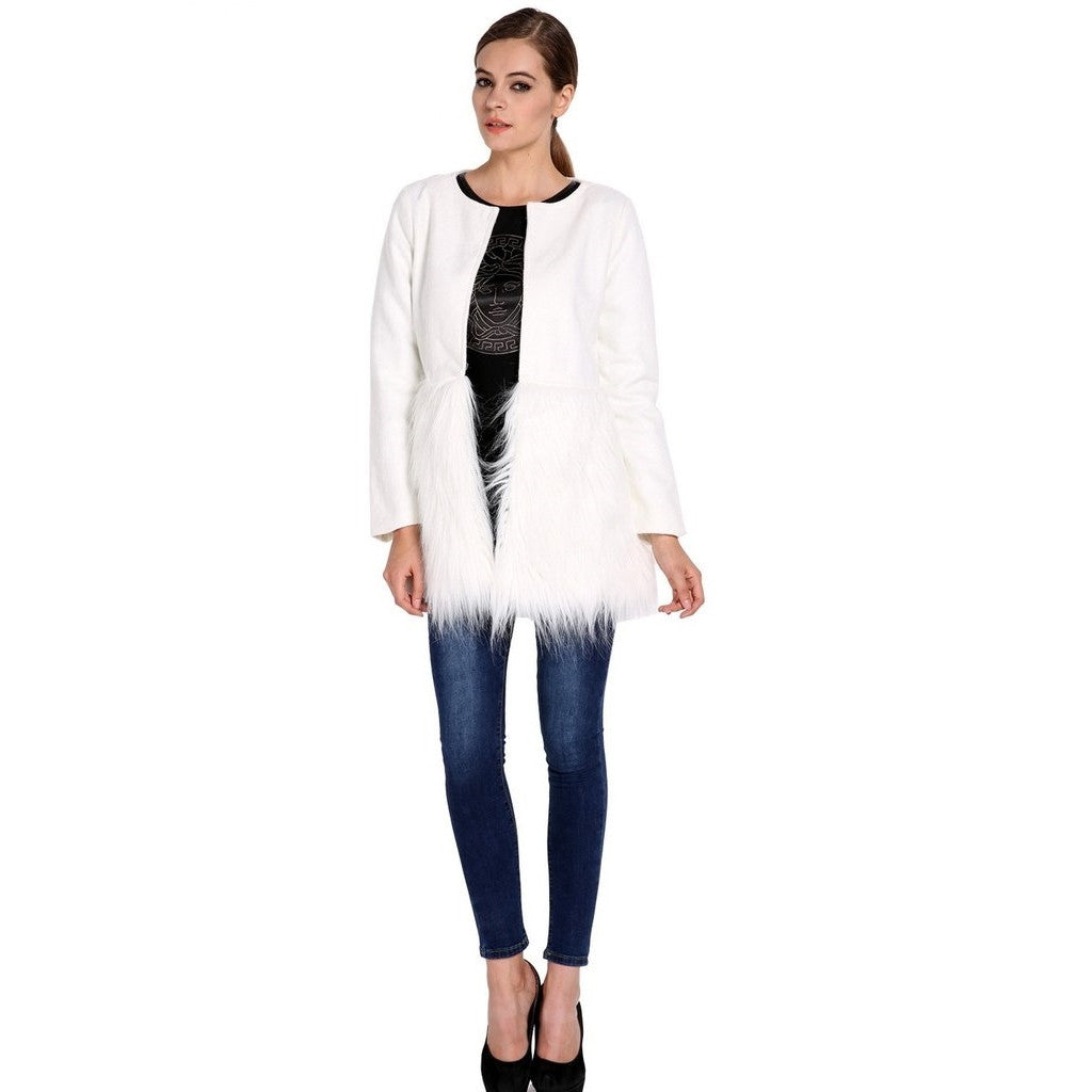 CASACO PELUCIADO OFF WHITE - PODEROSA SHOP